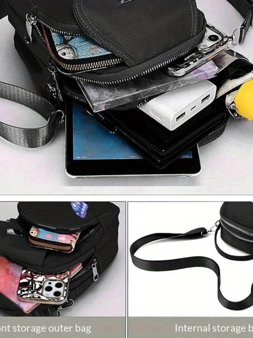 Shiny Pattern Lightweight Commuter Messenger Bag